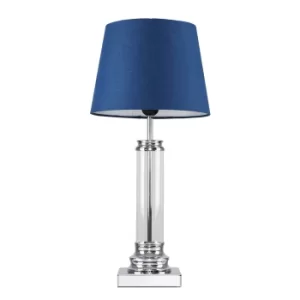 image of Knowles Touch Table Lamp with Navy Blue Aspen Shade