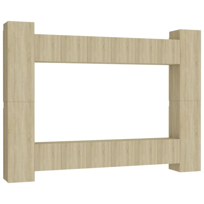 Image of VIDAXL Vidaxl - 10 Piece tv Cabinet Set Sonoma Oak Engineered Wood 8720286572603