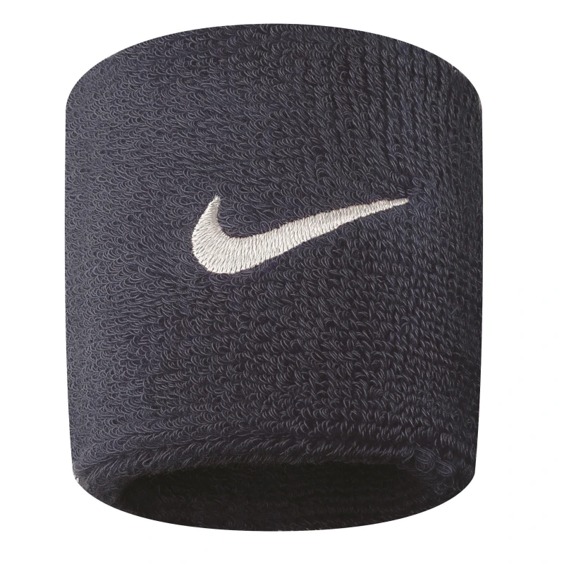 Image of Nike Swoosh Wristband 2 Pack Obsidian unisex One Size