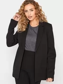 image of Long Tall Sally Black Scuba Crepe Blazer, Black, Size 12, Women