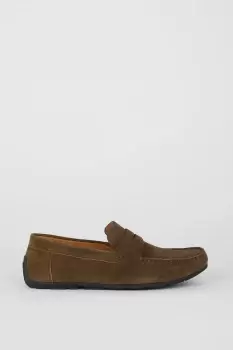 Image of Mens Khaki Suede Loafers