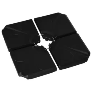 Image of Outsunny Set Of 4 Banana Parasol Base Stand Water Or Sand Filled Weights - Black