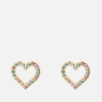 Image of Ted Baker Womens Leenah: Crystal Heart Earring - Gold Tone/Pastel Multi