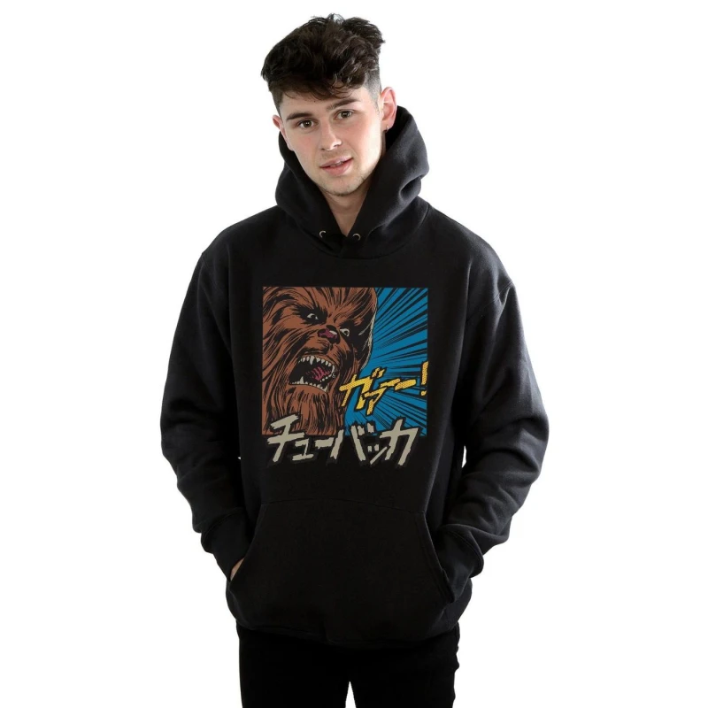 Image of Star Wars Star Wars Men Chewbacca Roar Pop Art Hoodie in Black Size: Small Black S Male 5057864020533