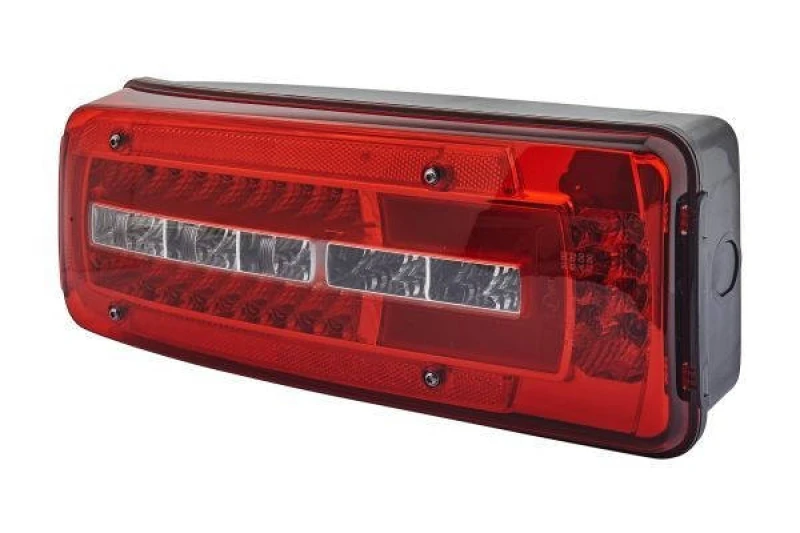 Image of HELLA 2VD 012 381-351 Rear light Left LED Black 24 Crystal clear, red Rear Wiring, with bolts/screws, Electromagnetic Compatibility (EMC) Combination