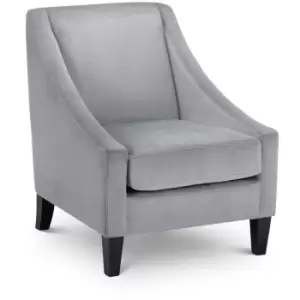 Roberta - Grey Velvet Scoop Back Accent Chair