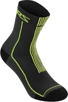 image of Alpinestars Summer 15 Socks, black-yellow, Size S, black-yellow, Size S