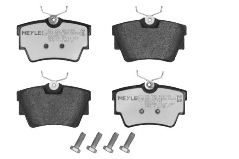 Image of MEYLE 025 239 8017/PD Brake pad set Rear Axle, not prepared for wear warning indicator, MEYLE-PD Quality, with anti-squeak plate Brake Pad Set,disc b