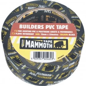 image of Everbuild Mammoth Builders PVC Black Tape Black 50mm 33m