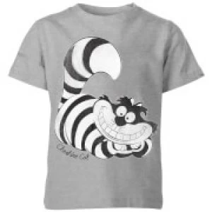 image of Disney Alice In Wonderland Cheshire Cat Mono Kids T-Shirt - Grey - 11-12 Years