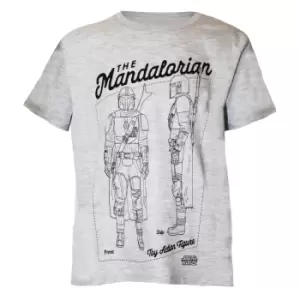 Image of Star Wars: The Mandalorian Boys Action Figure T-Shirt (7-8 Years) (Heather Grey)