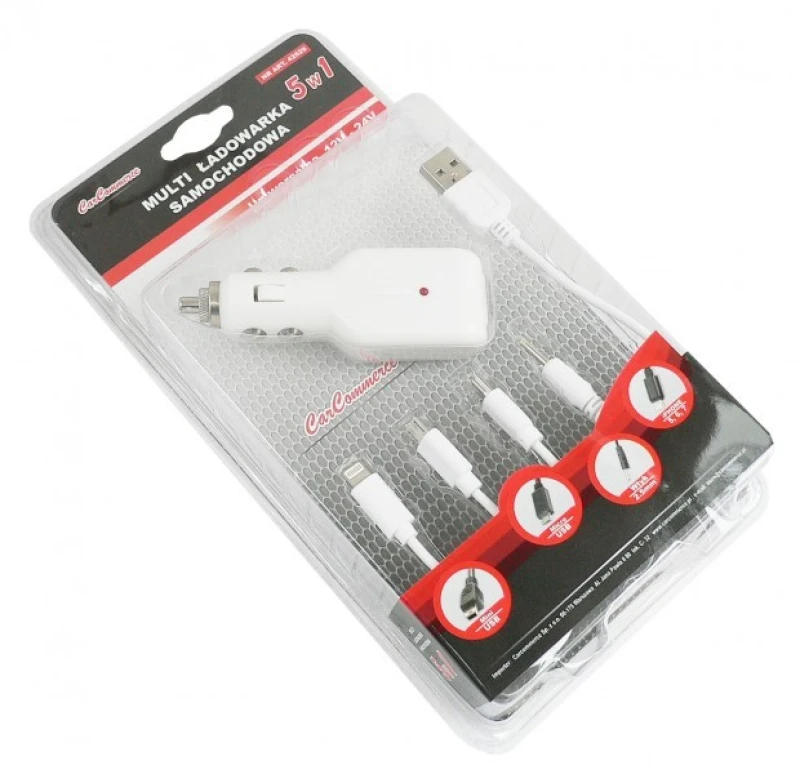 Image of CARCOMMERCE 42629 Car mobile phone charger white, Number of inlets/outlets: 1 USB Car mobile phone charger (100026)