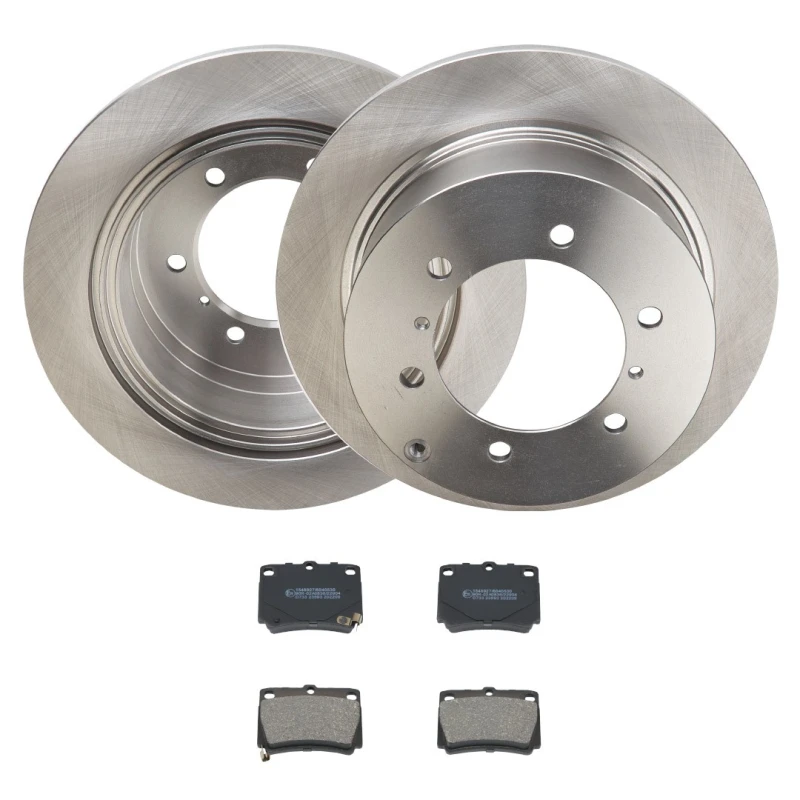 Image of RIDEX 3405B3328 Brake disc and pads set Rear Axle, Brake Disc Type: Solid, with acoustic wear warning Brake Set,disc brakes (3405)