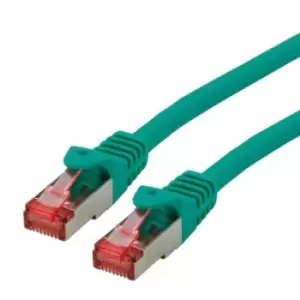 image of Roline Green Cat6 Cable, S/FTP, Male RJ45, Terminated, 500mm