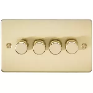 image of KnightsBridge Flat Plate 4G 2 way 10-200W (5-150W LED) trailing edge dimmer - Brushed Brass