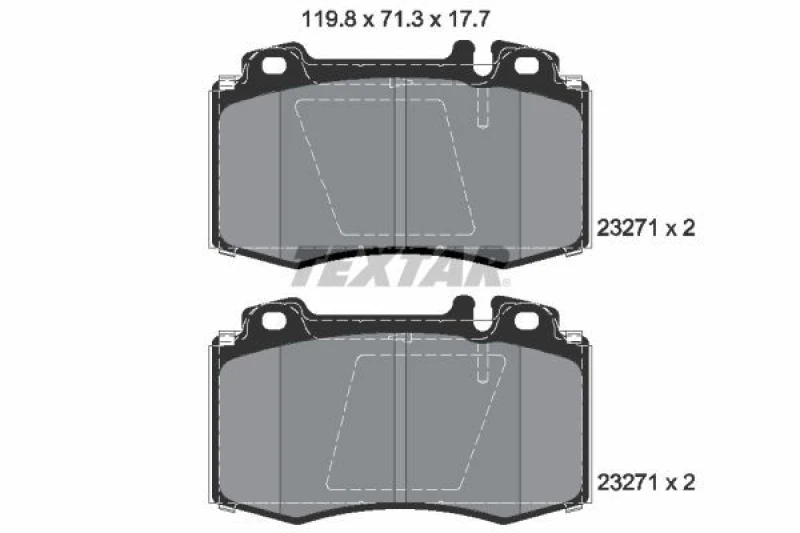 Image of Brake pad set TEXTAR 2327102