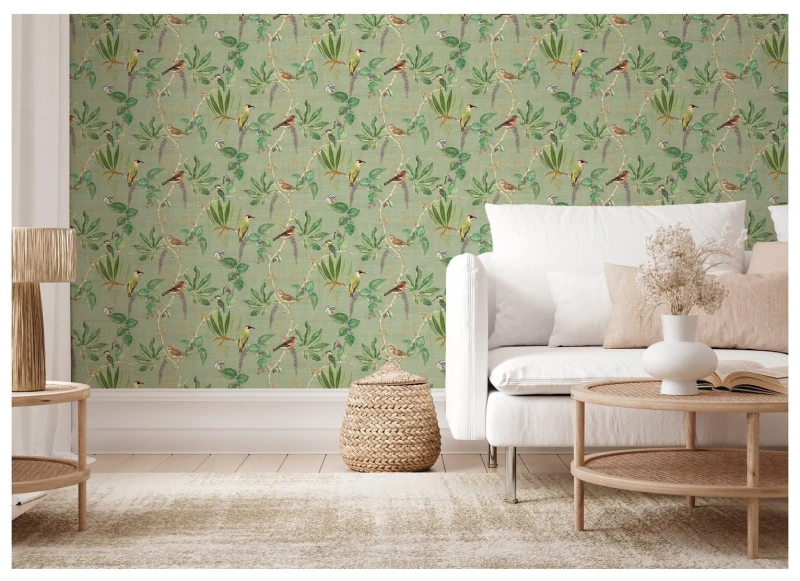 Image of Esselle Home Esselle Home Hill Top Garden Sage Green Wallpaper