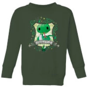 Image of Harry Potter Kids Slytherin Crest Kids Sweatshirt - Forest Green - 9-10 Years