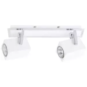 image of Italux Mateo - Modern Spotlights Chrome 2 Light with White Shade, GU10