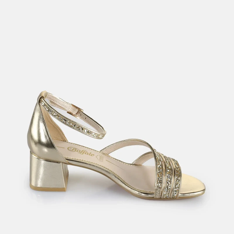 Image of Buffalo Womens sandals Buffalo Lilly Glam - Vegan Glitter Dore Female 37