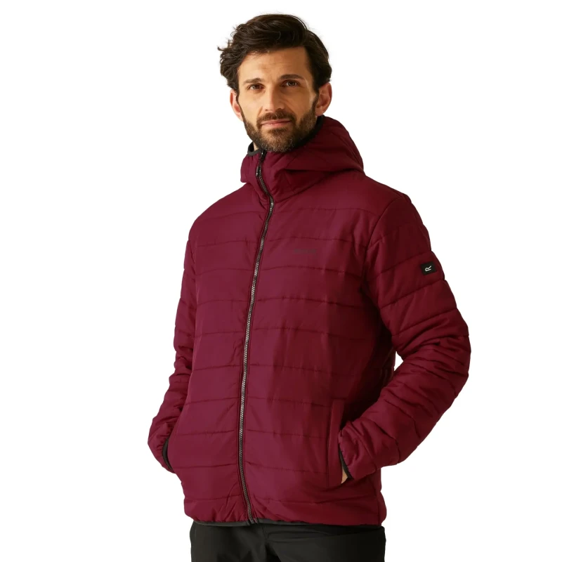Image of Regatta Men 'Helfa' Insulated Padded Jacket in Maroon Size: Medium Maroon M Male 5063516133681