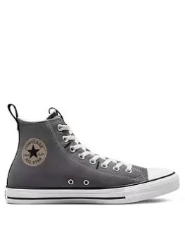 image of Converse Chuck Taylor All Star Deco Stitch Canvas Hi Top Trainers - Grey/White/Black, Size 11, Men