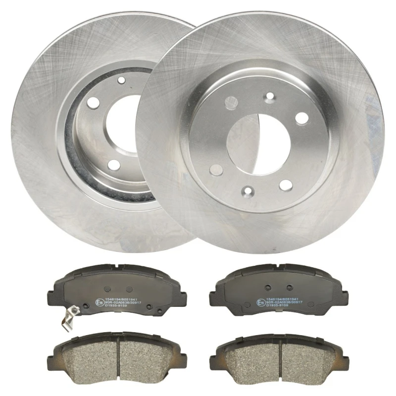 Image of RIDEX 3405B1809 Brake disc and pads set Front Axle, Brake Disc Type: internally vented, with acoustic wear warning Brake Set,disc brakes (3405)