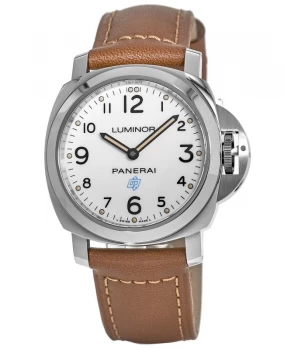 Panerai Luminor Base Logo 3 Days 44mm White Dial Brown Leather Strap Mens Watch PAM00775 PAM00775