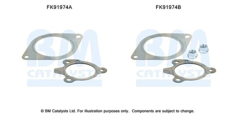 Image of BM CATALYSTS Mounting Kit, catalytic converter BM CATALYSTS FK91974