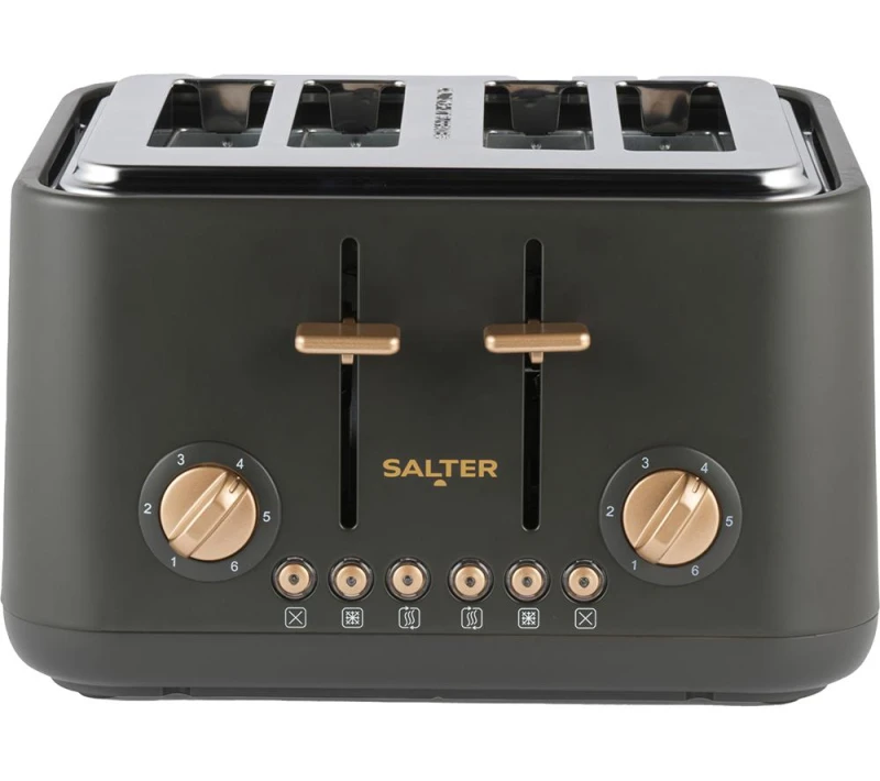 Image of SALTER Pebble EK5823CB 4-Slice Toaster - Charcoal, Silver/Grey 5054061210712