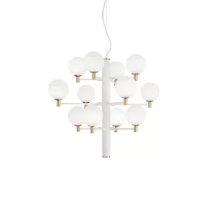 Image of Copernico 12 Light Multi Arm Ceiling Pendant Light White, G9