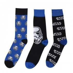 Image of Star Wars Star Wars 3 Pack Crew Socks Mens - Star Wars