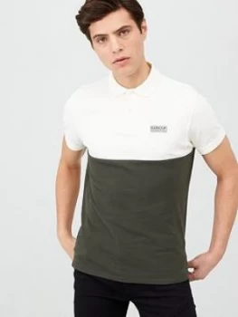 Image of Barbour International Cotter Colour Block Polo Shirt - White