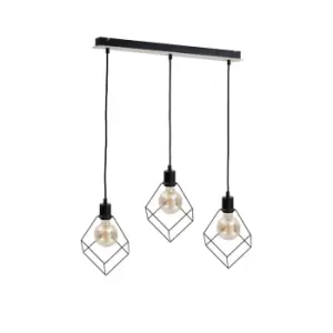 Ruben Bar Pendant Ceiling Light Wood, 65cm, 3x E27