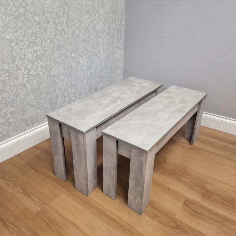 Image of KOSY KOALA KOSY KOALA Modern Stone Grey Effect Indoor Dining Benches Only Grey One Size Unisex 5060711582474