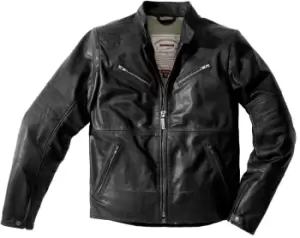 Image of Spidi Garage Motorcycle Leather Jacket, black, Size 48, black, Size 48
