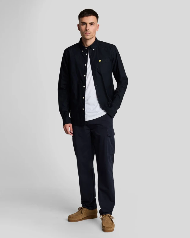 Image of Lyle & Scott Mens Regular Fit Cargo Pocket Trouser in Dark Navy