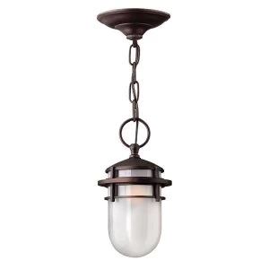 image of 1 Light Outdoor Ceiling Chain Lantern Victorian Bronze, E27