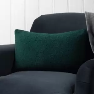 Image of Malham Fleece Rectangular Cushion Emerald, Emerald / 50 x 50cm / Polyester Filled