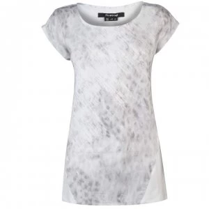 Image of Firetrap Drop Graphic T Shirt Ladies - White Animal