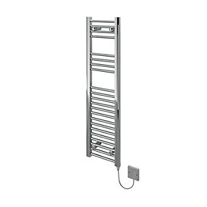 image of Kudox Flat Electric Towel Radiator - Chrome 300 x 1100 mm