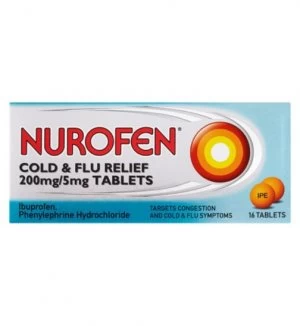 Image of Nurofen Cold and Flu Relief 200mg/5mg 16 Tablets