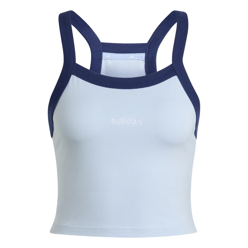 Image of Adidas Womens embroidered graphic tank top adidas Essentials Colorpop Bleu Female L