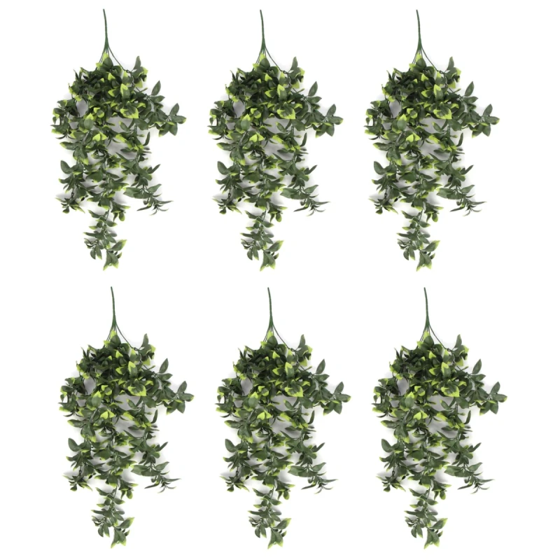 Image of N/A Pack of 6 x Hanging UV and Fire Resistant Artificial Pothos Plant 71cm