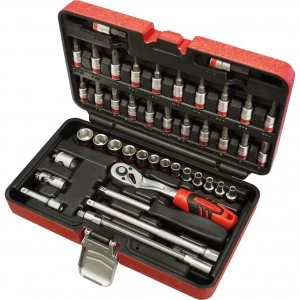 image of Faithfull 43 Piece 1/4" Drive Socket and Screwdriver Bit Set