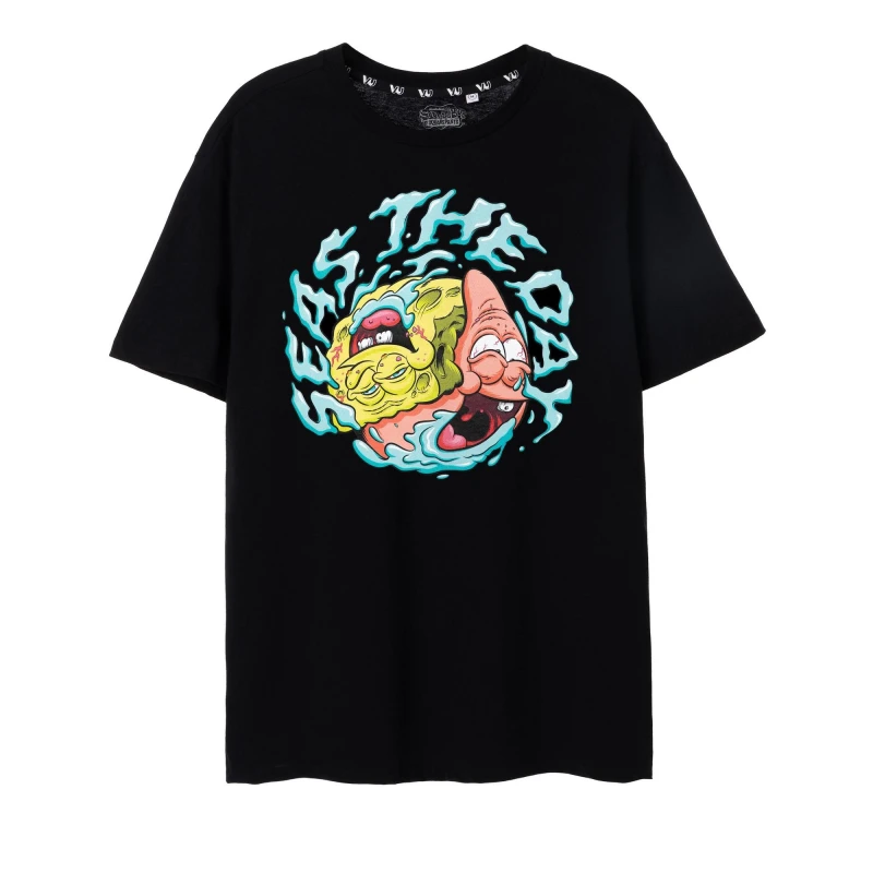 Image of Spongebob Squarepants Short Sleeved T-Shirt Black male