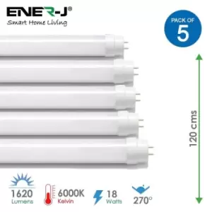Image of T8 LED Nano Plastic Tube 120cms 18W 6000K (pack of 5 units)