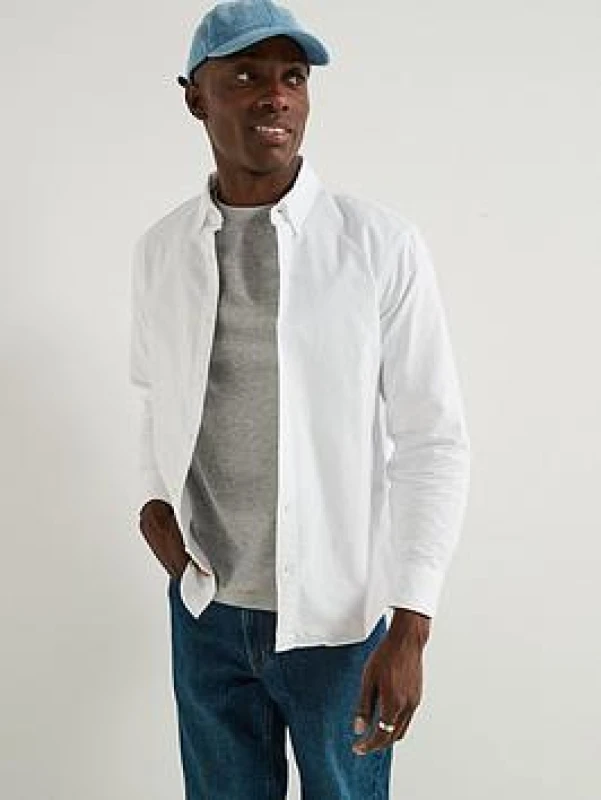 Image of Levis Relaxed Oxford Shirt with Button-Down Collar White Men S;M;L;XL;XXL