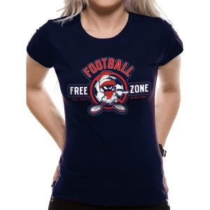 Image of Looney Tunes - Womens Large Anti-Football T-Shirt (Black)