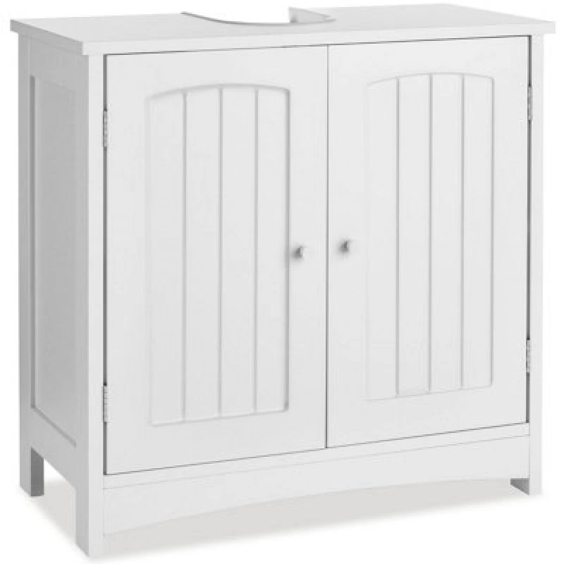 Image of Tectake Vanity Unit Jasper - 2 Compartments, Wing Doors, 62 X 30 X 60 Cm - White